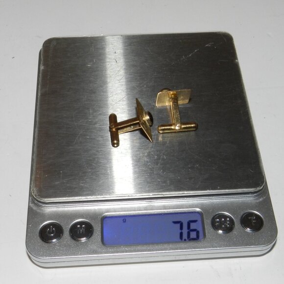 Vintage 14K Gold Black Star Sapphire Cufflinks Square Very Rare!! - Picture 11 of 16